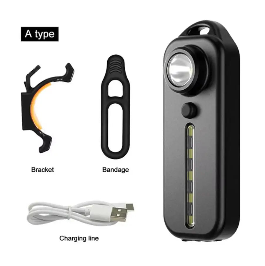 USB Recharge LED Flashlight Work Light Keychain Flashlight for Shoulder Clip Lights Warning Flashing Light Outdoor Lamp