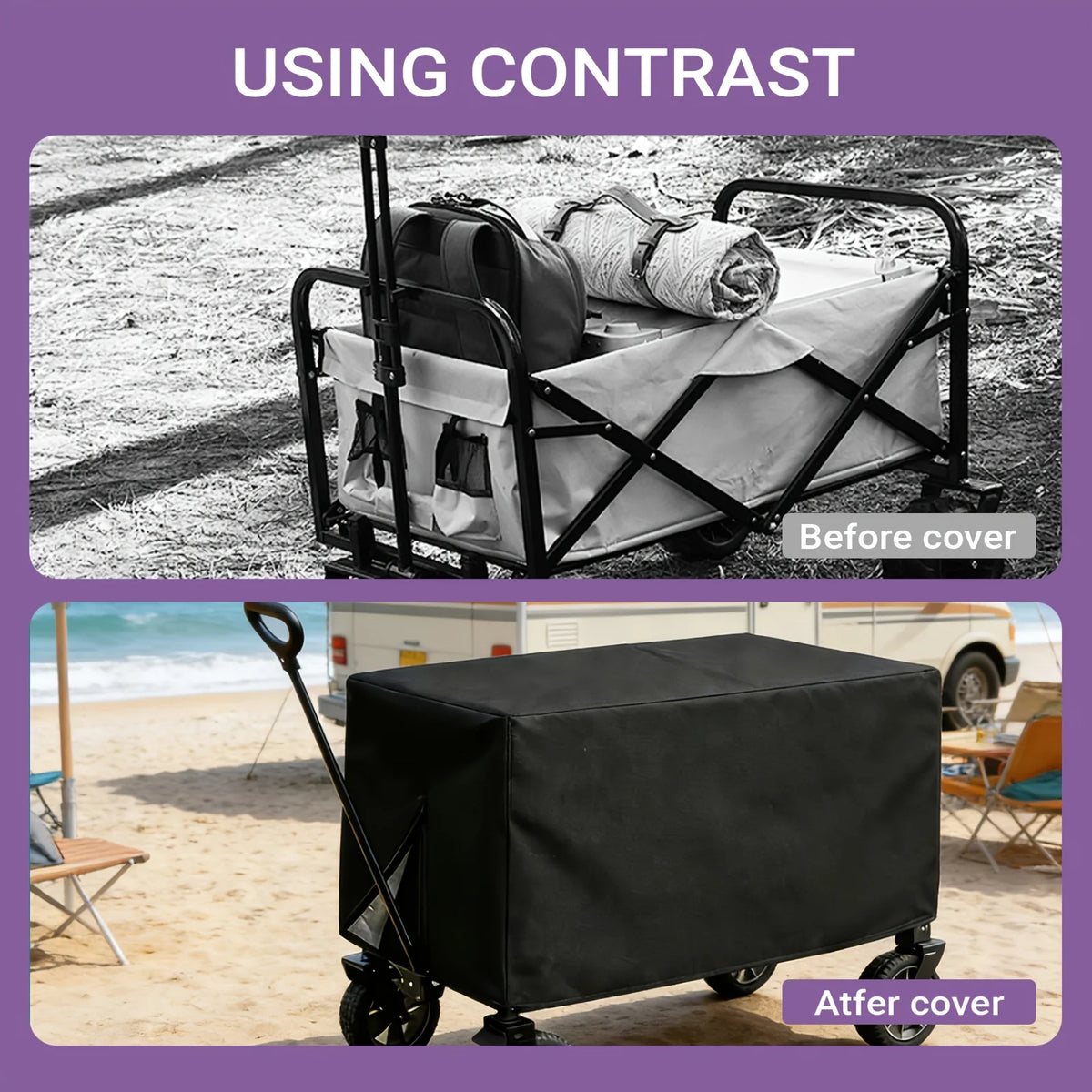 Multifunctional Foldable Cart Cover, Suitable for Most Outdoor Utility Carts. Suitable for Various Weather Conditions.