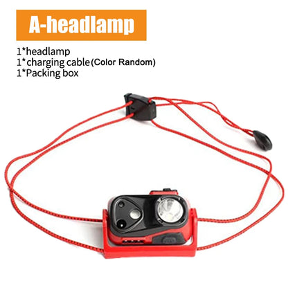Portable XPG Headlight Sensor Headlamp Mini Flashlight USB Rechargeable High Brightness 4 Modes Night Working Head Torch Light