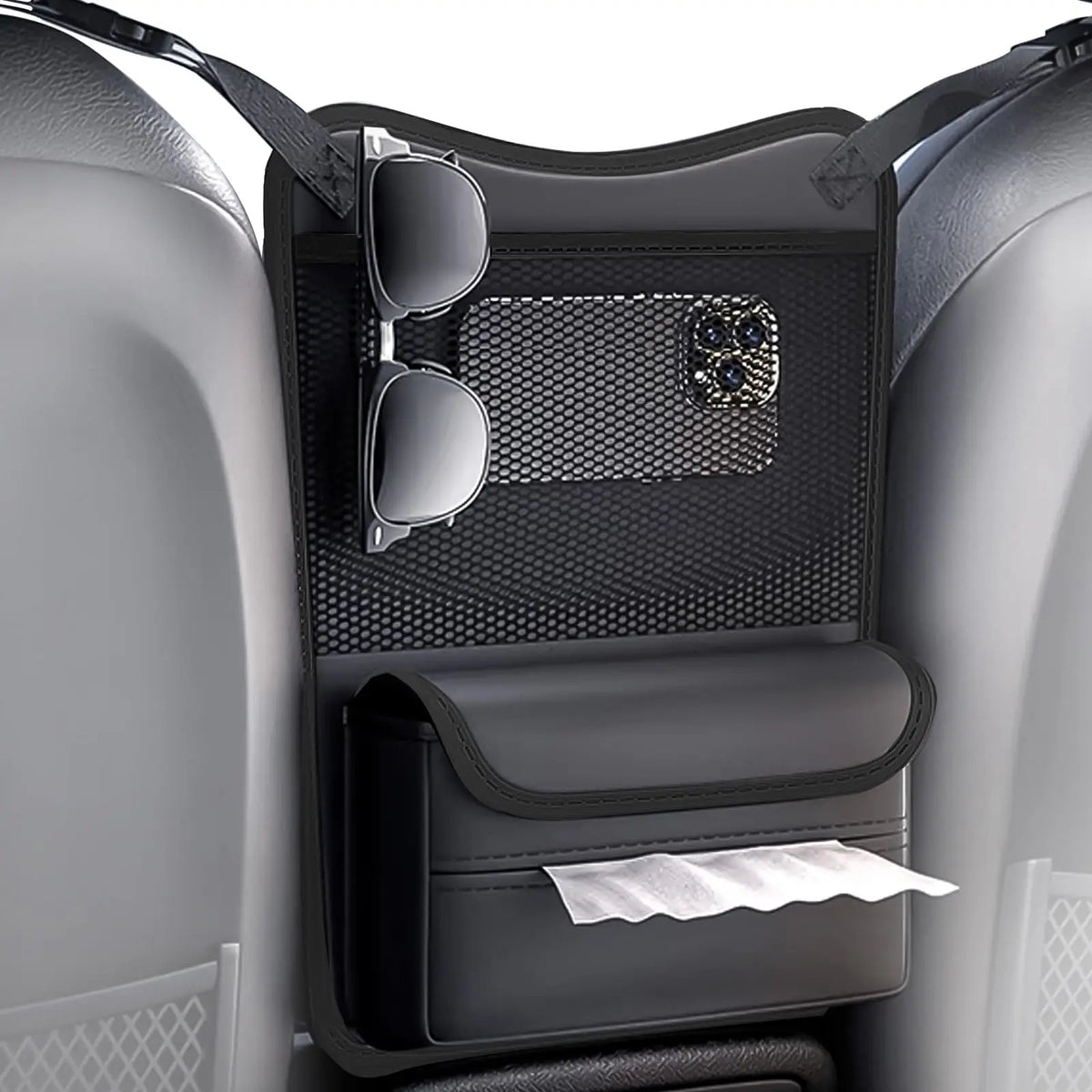 Car Seat Gap Organizer, Multi-Function Storage Bag with Tissue Holder for Vehicle Interior