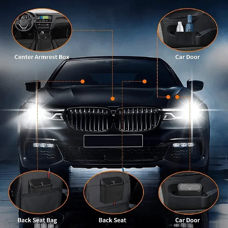 Car Trash Can (with Lid) Contains 60 (300) Garbage Bags, Small Car Trash Can, Leak-proof Mini Car Accessories