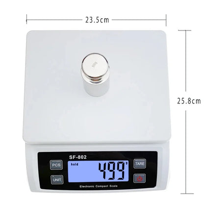 30kg/1g Digital Kitchen Food Scale 1g Precision LCD Display Electronic Balance Stainless Steel Platform Tare Function for Baking