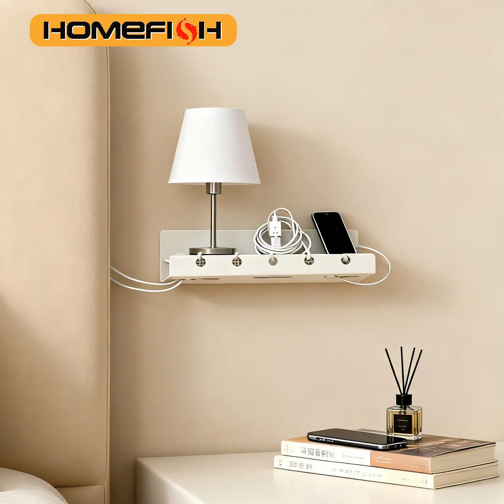 Under-Desk Cable Management Tray With Clips Featuring a Power Socket Cable Organiser No Drilling Required  Sturdy and Durable Sp