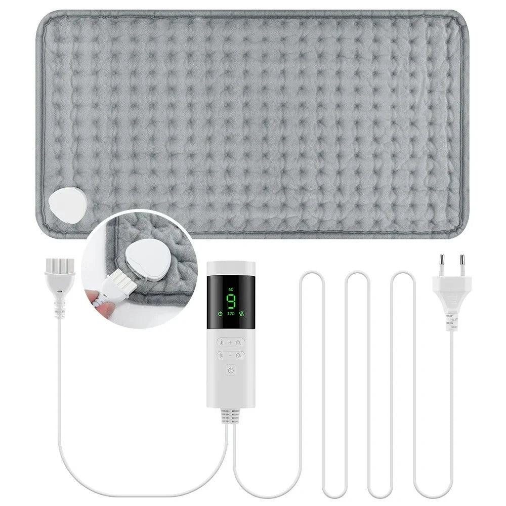 30*60cm Electric Heating Pads for Back Neck Shoulder Home Office Washable Winter Warm Blanket 4 Timer 9 Temperature Control