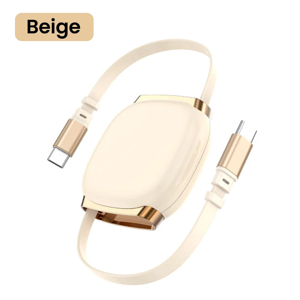 USB C to USB C Cable 100W for iPhone 16 15 Plus Pro Max Retractable Cable For MacBook iPad Fast Charger Cable Charger Data Wire