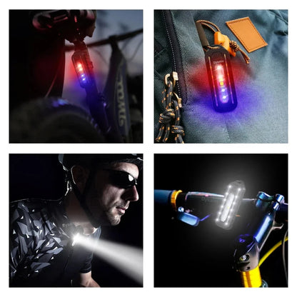 USB Recharge LED Flashlight Work Light Keychain Flashlight for Shoulder Clip Lights Warning Flashing Light Outdoor Lamp