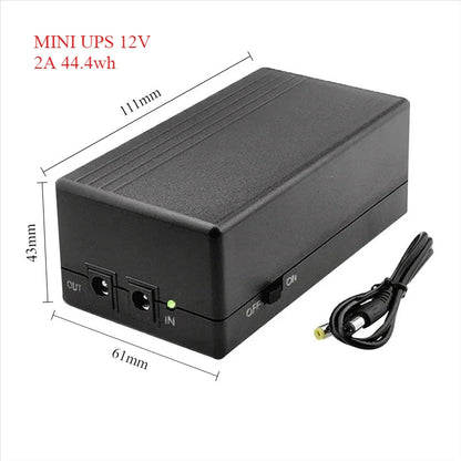 MINI UPS 12V 2A 44.4wh Uninterruptible Power Supply and Backup Power Supply Are Used for Routers and Attendance Machines, CCTV