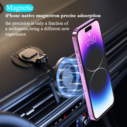 1040° Rotation Magnetic Car Phone Holder All-Metal Magnetic Cell Phone Stand Dashboard Mount For Magsafe iPhone 16 15 14 13 12