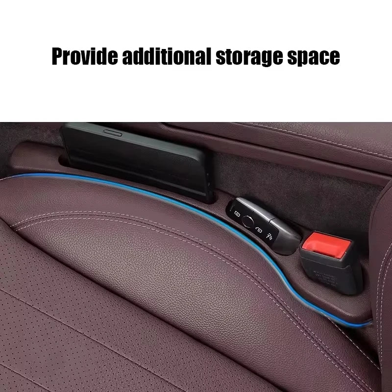 2pcs Car Seat Gap Filler Organizer Waterproof Car Seat Gap Plug Strip with 2 Grooves Seat Gap Storage Auto Interior Accessories