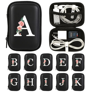 Electronics Organizer Bag for Data Cable Charger Storage Bag ，Earphone Case Headphone EVA Earbud Holder - Travel Cable Case
