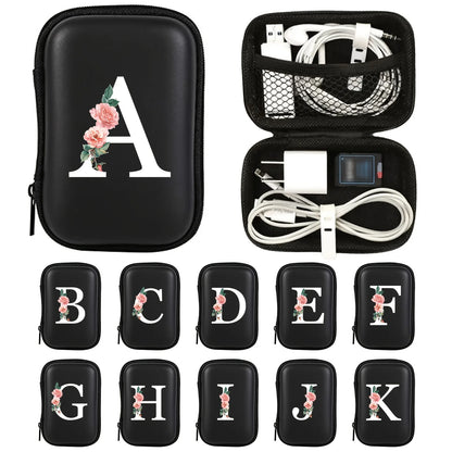 Electronics Organizer Bag for Data Cable Charger Storage Bag ，Earphone Case Headphone EVA Earbud Holder - Travel Cable Case