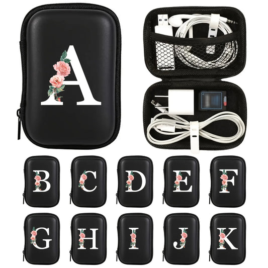Electronics Organizer Bag for Data Cable Charger Storage Bag ，Earphone Case Headphone EVA Earbud Holder - Travel Cable Case