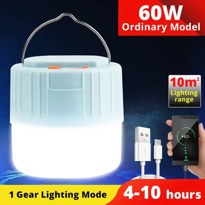 LED Camping Light Rechargeable Waterproof Portable Outdoor Hiking Emergency Lights Bright Tent Lamp Lantern Flashlight Camping