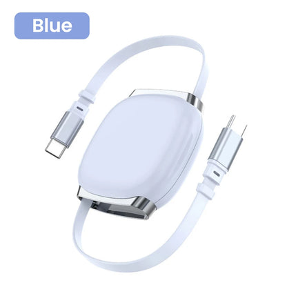 USB C to USB C Cable 100W for iPhone 16 15 Plus Pro Max Retractable Cable For MacBook iPad Fast Charger Cable Charger Data Wire