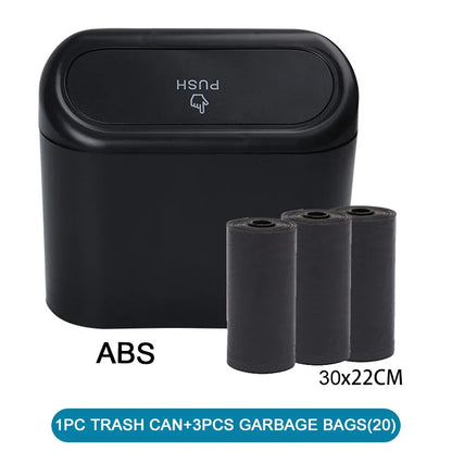 Car Trash Can (with Lid) Contains 60 (300) Garbage Bags, Small Car Trash Can, Leak-proof Mini Car Accessories