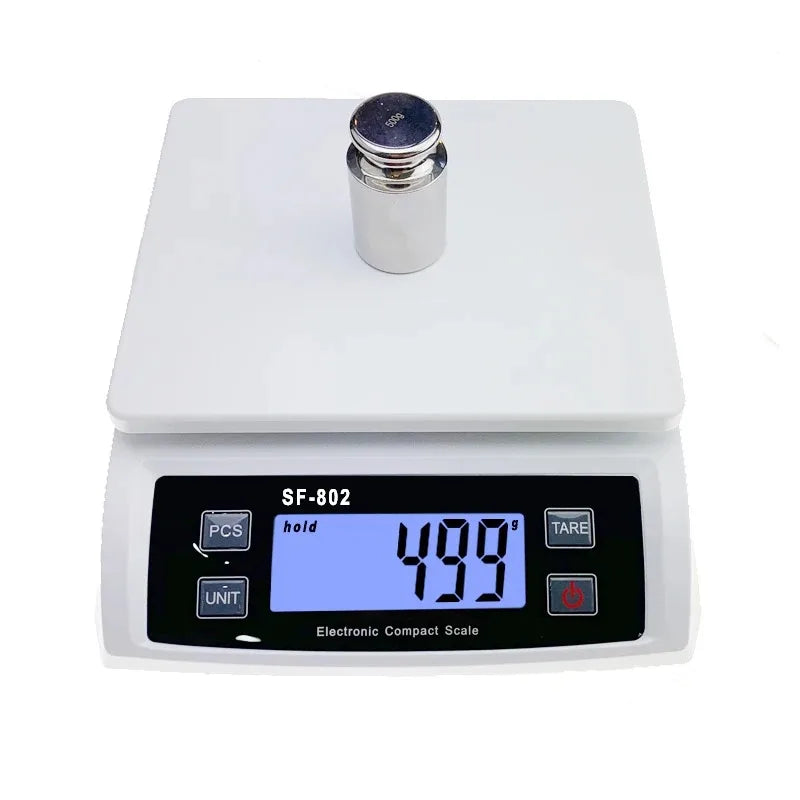 30kg/1g Digital Kitchen Food Scale 1g Precision LCD Display Electronic Balance Stainless Steel Platform Tare Function for Baking