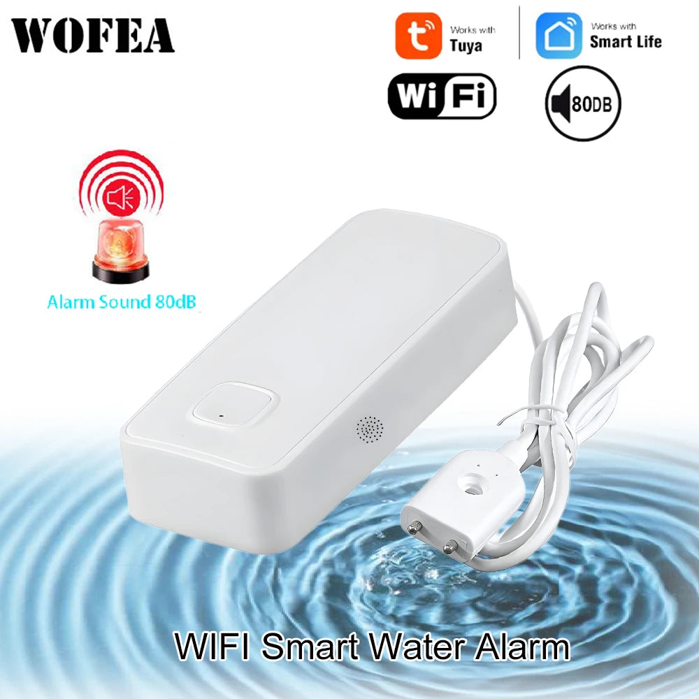 Tuya Smart WiFi Water leakage alarm with free notice by tuya smart life APP water detector 2.4G wifi water sensor battery power