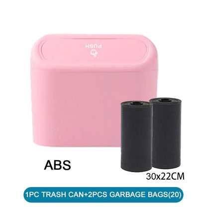 Car Trash Can (with Lid) Contains 60 (300) Garbage Bags, Small Car Trash Can, Leak-proof Mini Car Accessories