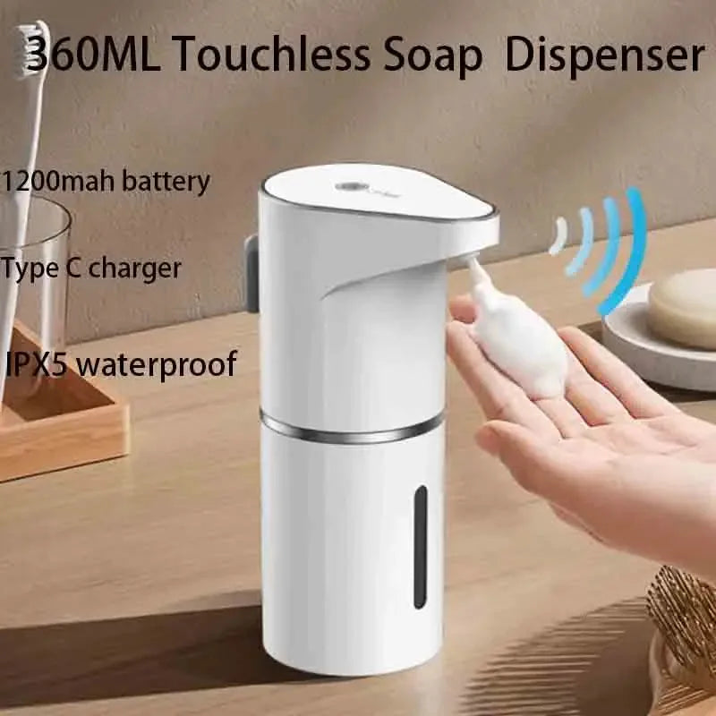 New Bathroom Automatic Sensing Soap Dispenser Type C Multiple Levels Contactless Electric Frother Charging Wall Mounted Vertical