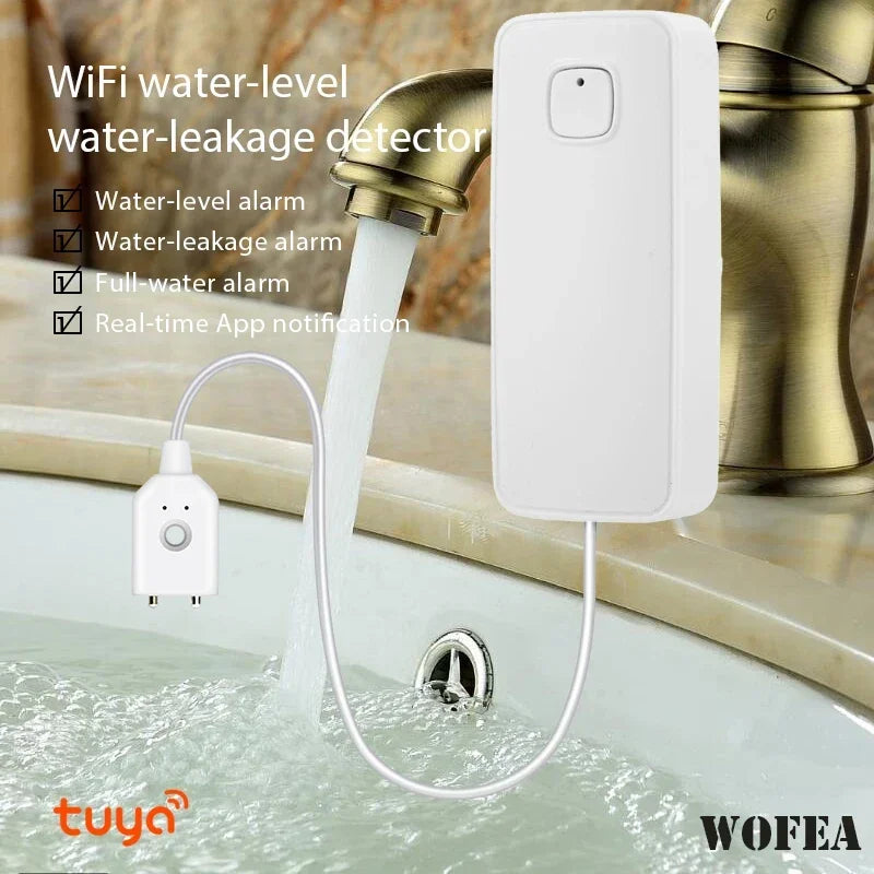 Tuya Smart WiFi Water leakage alarm with free notice by tuya smart life APP water detector 2.4G wifi water sensor battery power